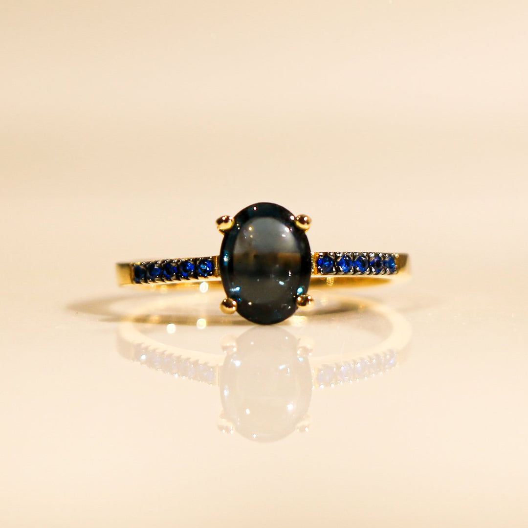 ARTEMIS MIDNIGHT BLUE YELLOW GOLD RING
