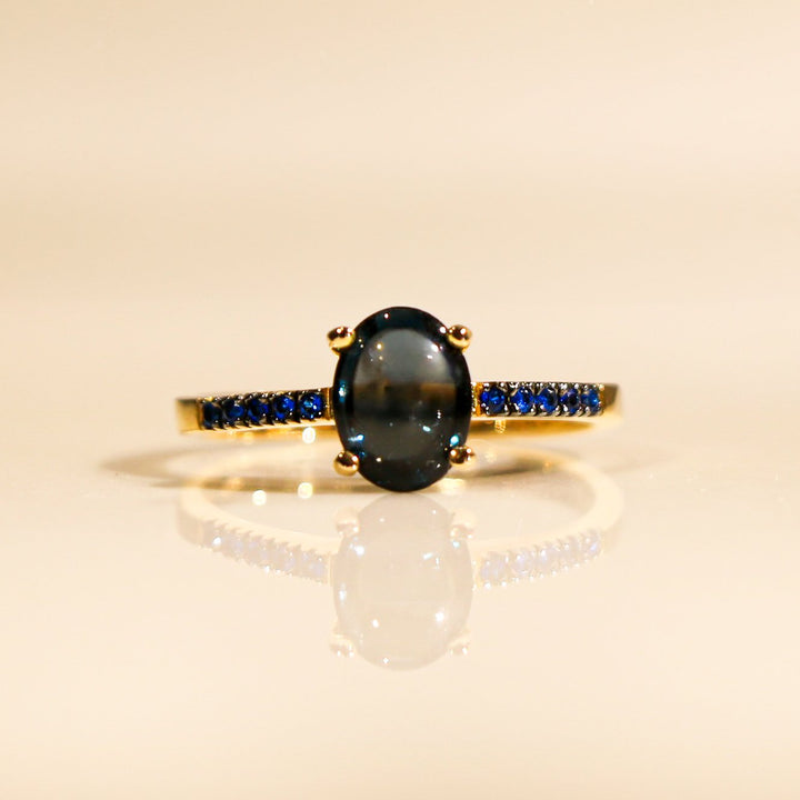 ARTEMIS MIDNIGHT BLUE YELLOW GOLD RING