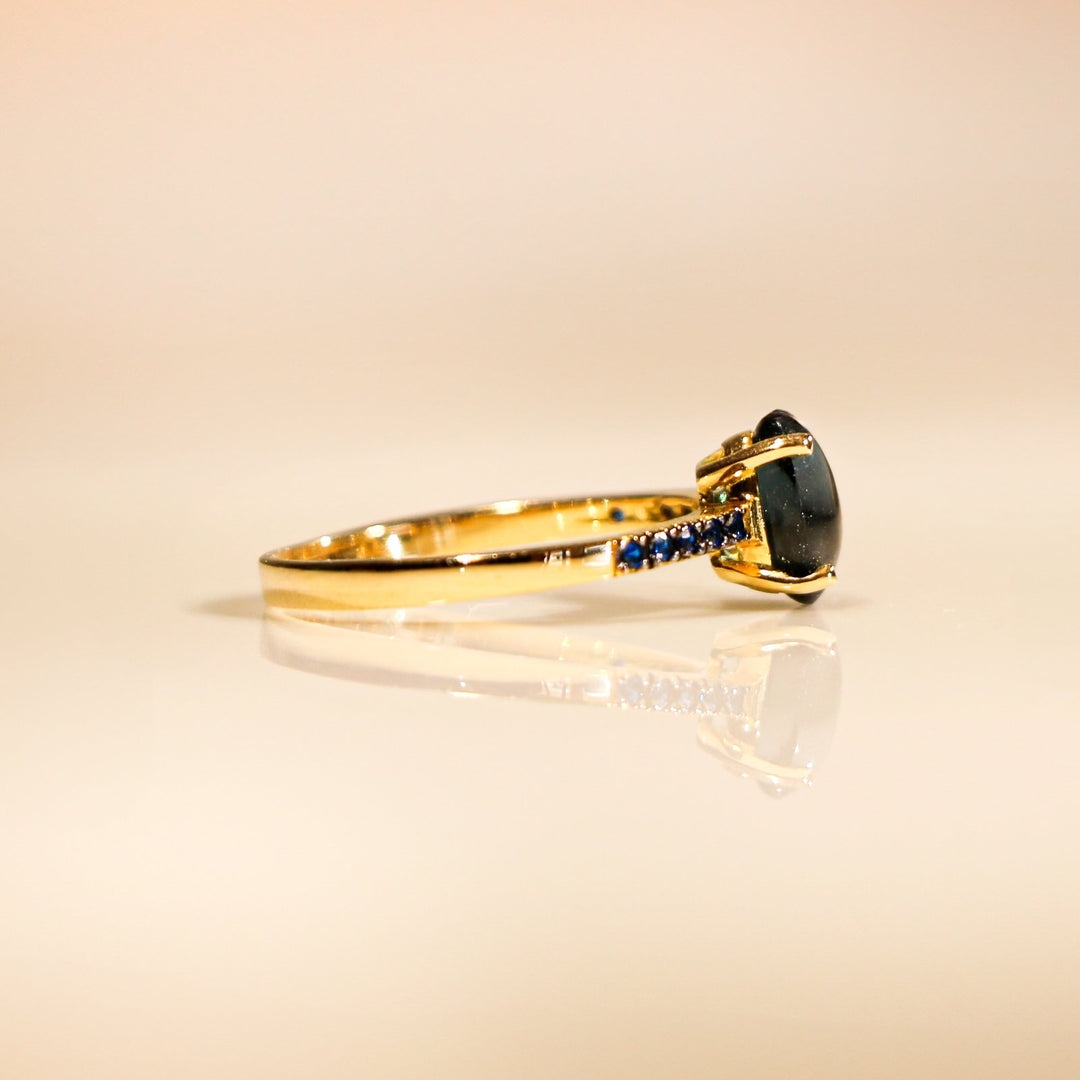 ARTEMIS MIDNIGHT BLUE YELLOW GOLD RING