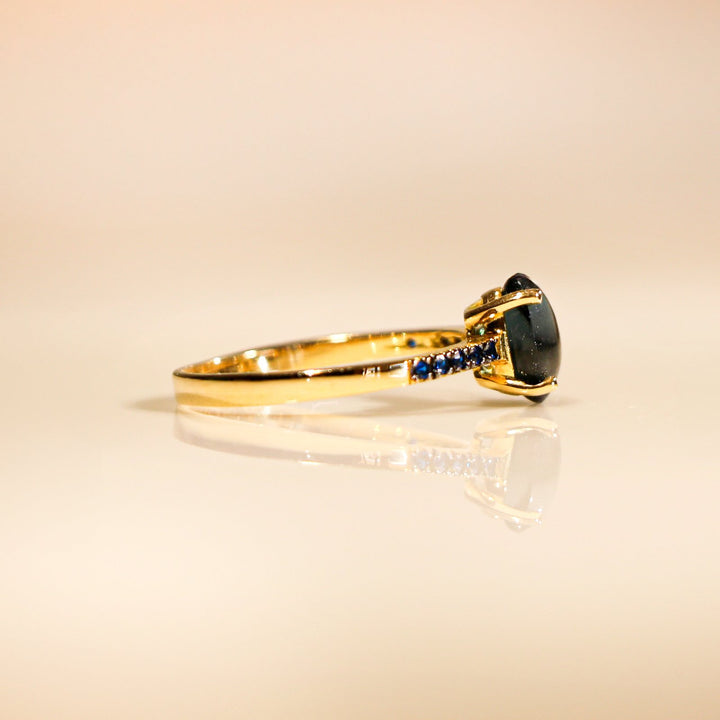 ARTEMIS MIDNIGHT BLUE YELLOW GOLD RING