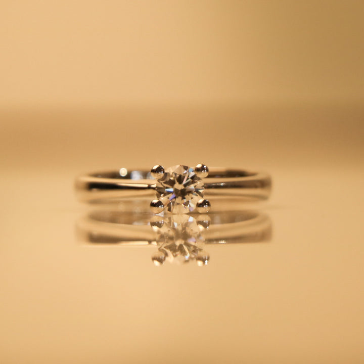 ANELLO SOLITARIO DIAMANTE ORO BIANCO