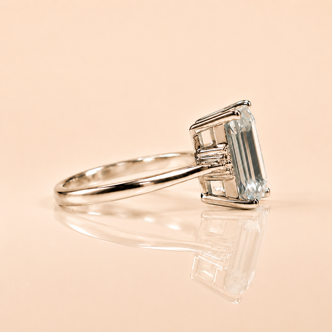ANELLO ACQUAMARINA ORO BIANCO