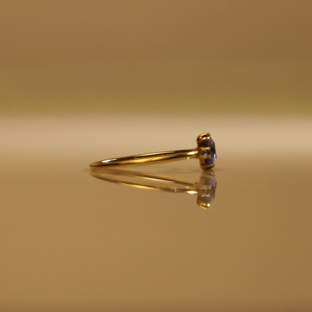 CLÉO MINI AMETHYST YELLOW GOLD RING