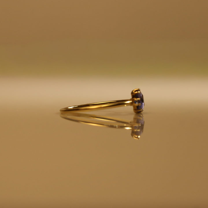 CLÉO MINI AMETHYST YELLOW GOLD RING
