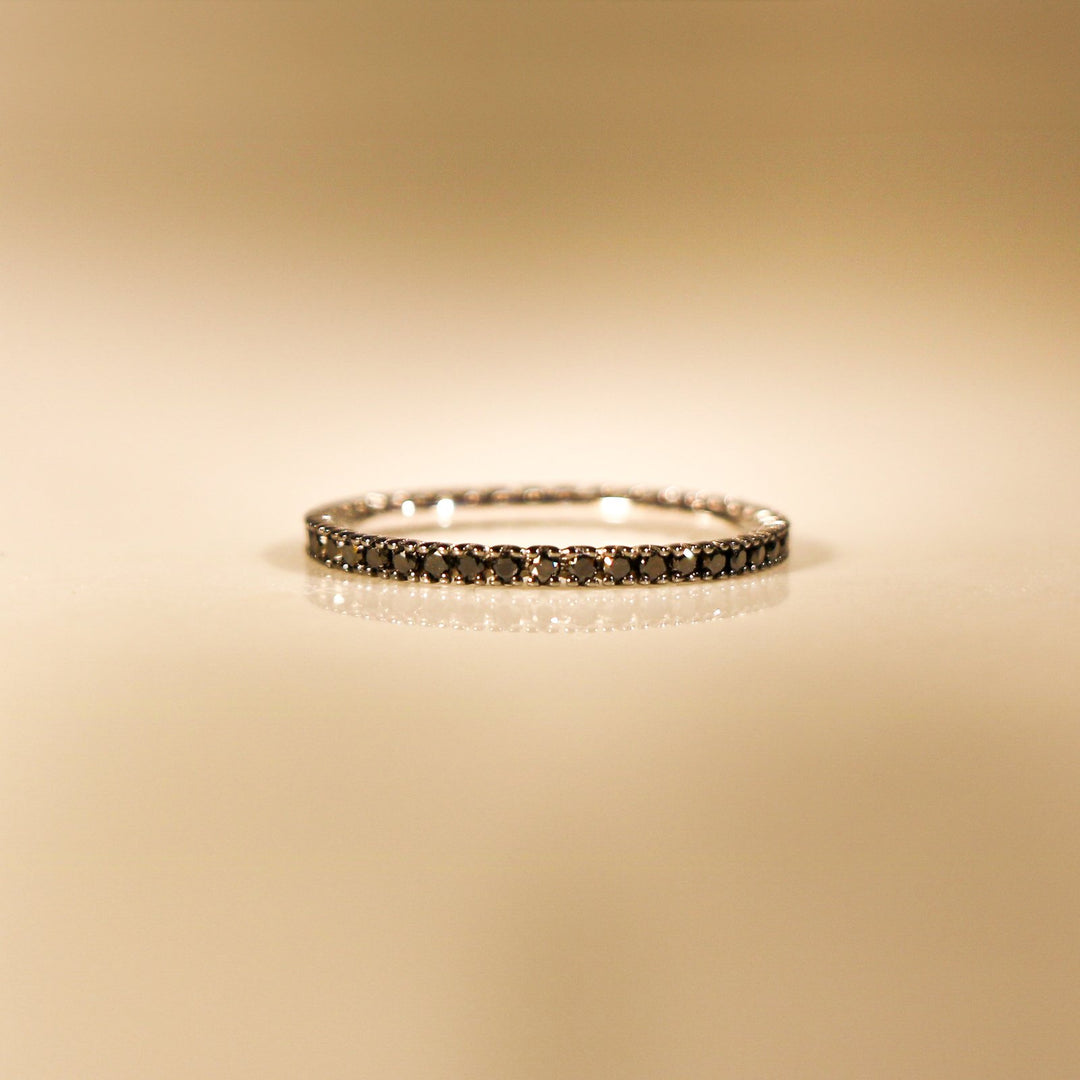 ANELLO NERA DIAMANTI NERI ORO BIANCO