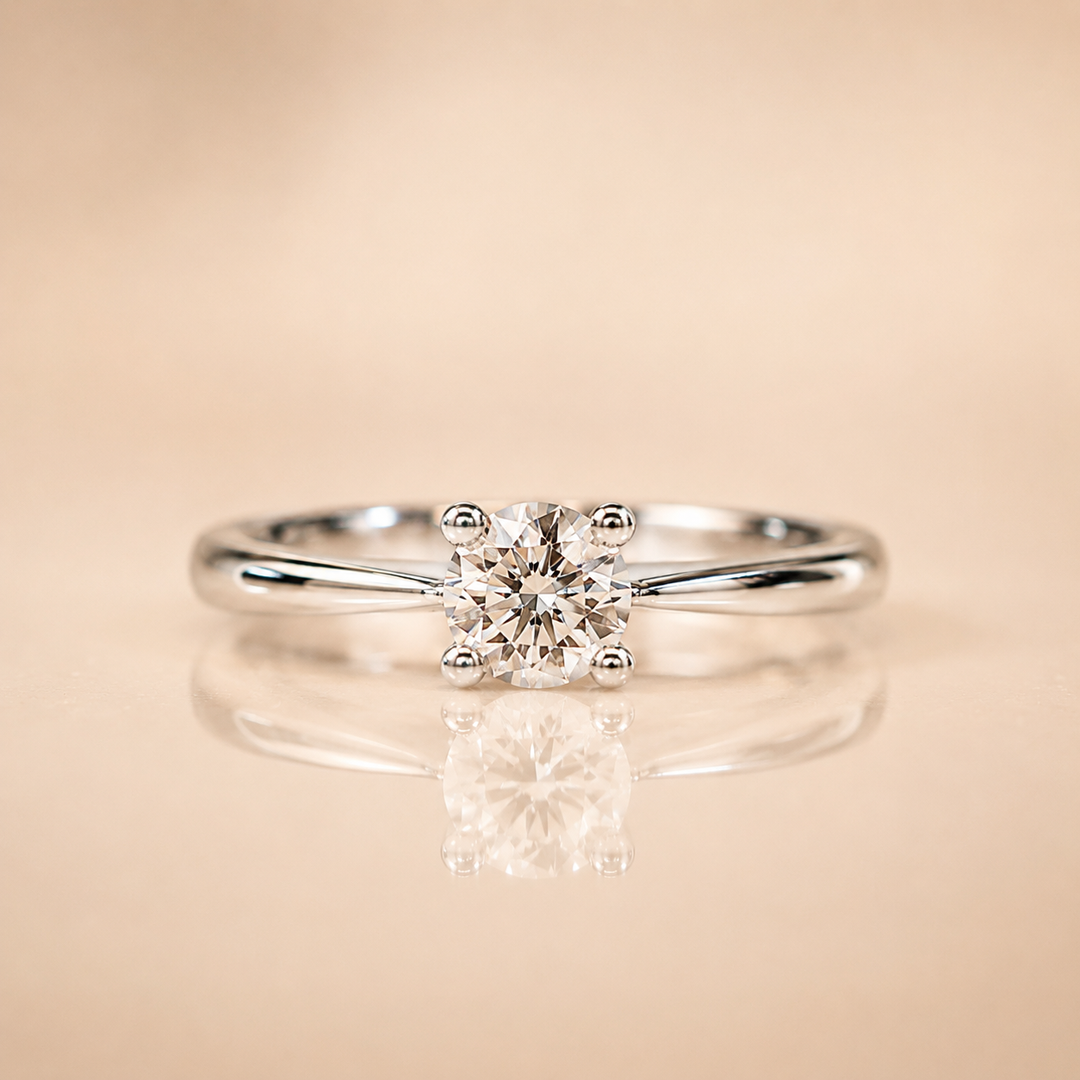 ANELLO SOLITARIO DIAMANTE ORO BIANCO
