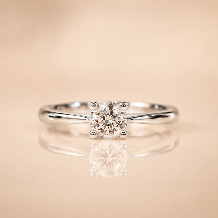ANELLO SOLITARIO DIAMANTE ORO BIANCO