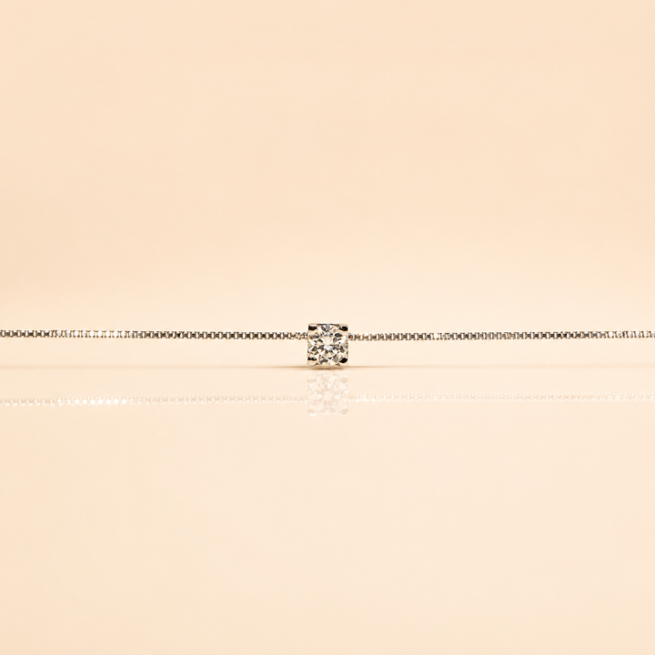 COLLANA SOLITARIO CON DIAMANTE IN ORO BIANCO