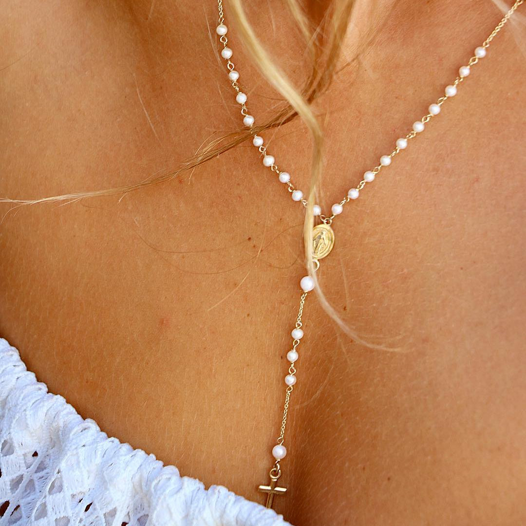 ISCHIA RIVER PEARL YELLOW GOLD NECKLACE