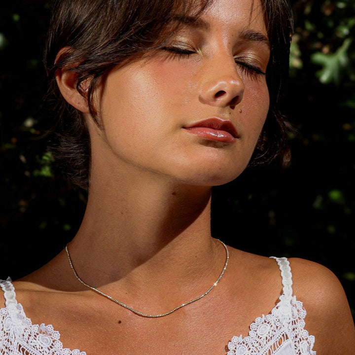 GOLDEN HOUR WHITE GOLD NECKLACE