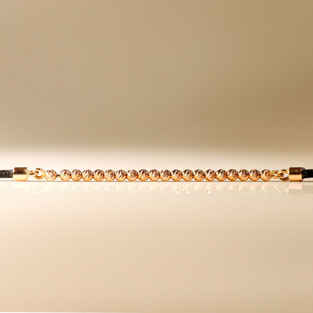BRACELET GOLDEN HOUR ROSE GOLD MEDIUM BLACK CORD