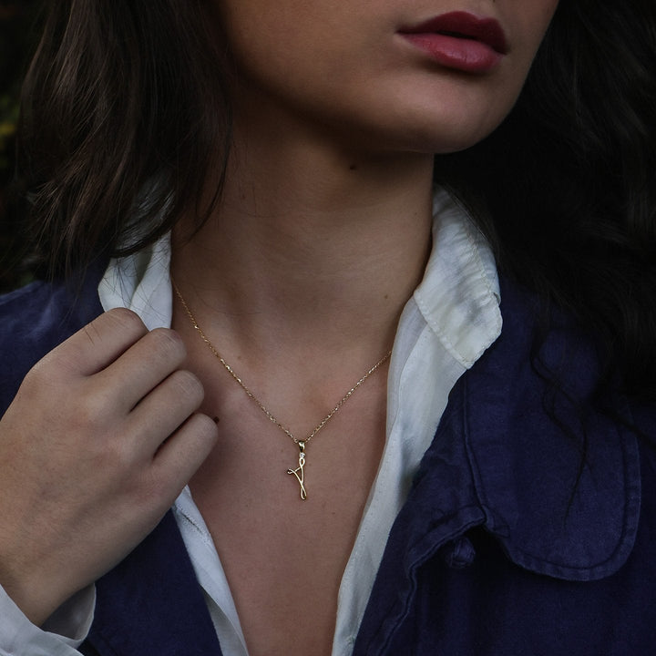 CORSICAN LEIA DIAMOND YELLOW GOLD PENDANT